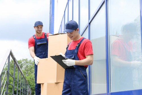 Commercial moving team planning an office relocation in Enfield