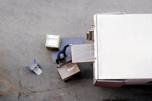Business removal day showing organised transport for a commercial move