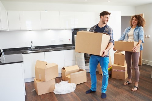 Removal van prepared for a fast household or office move in Enfield